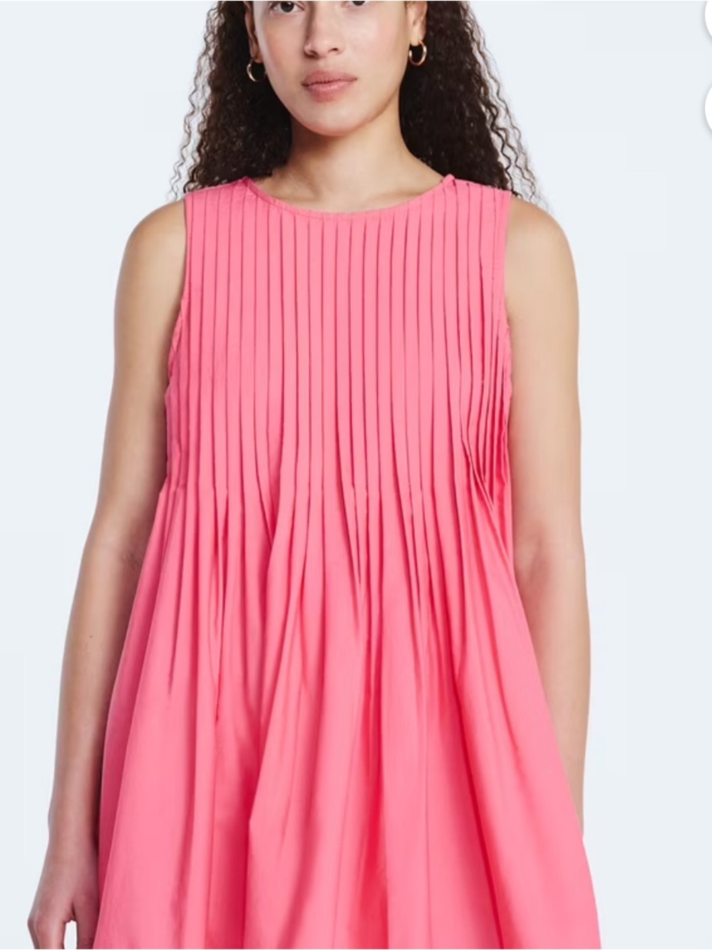 New pleated summer sleeveless boutique style mini dress pink size xsmall